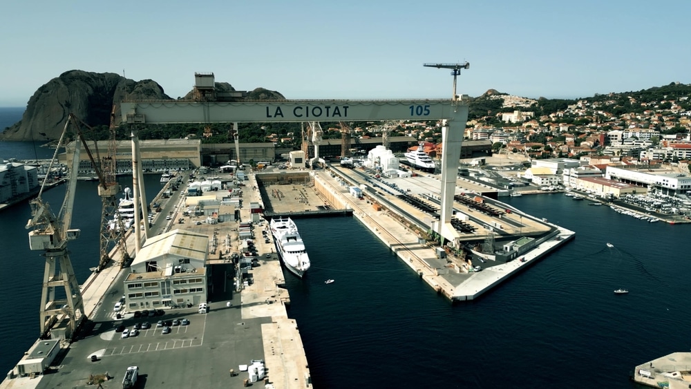 Aerial view of the La Ciotat shipyard