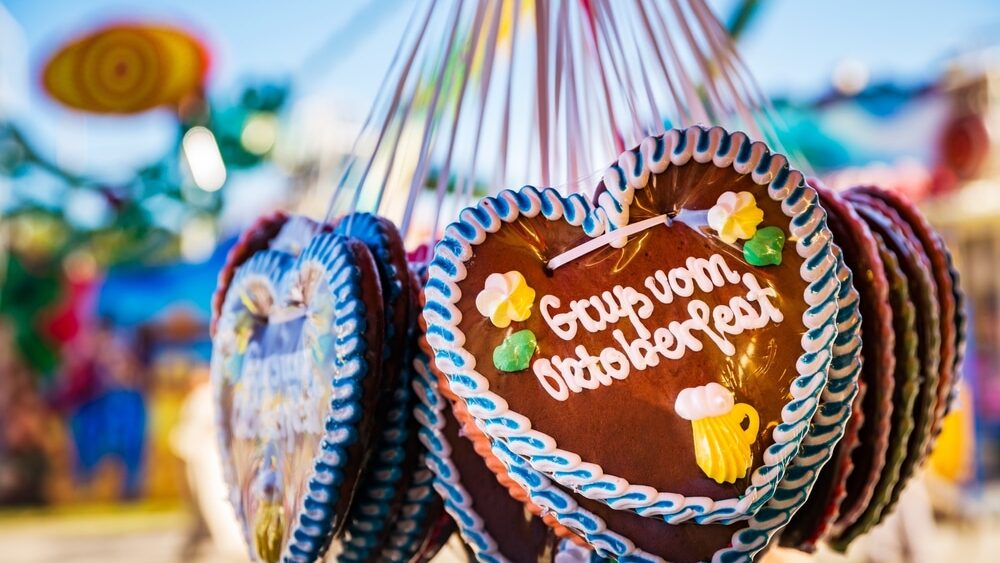 Groeten van het Oktoberfest – peperkoekharten van het Oktoberfest.