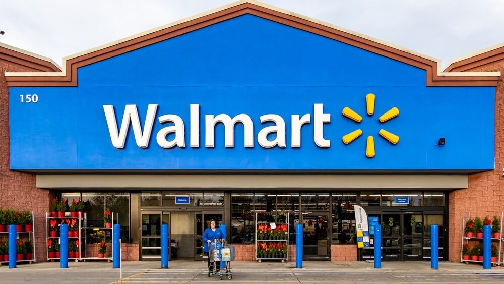 Prince Frederick, Maryland USA Dec 1, 2023 The entrance to the Walmart department store.
