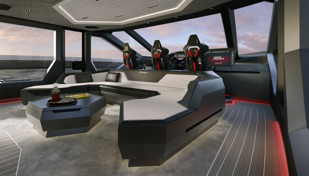 stuurkamer van de Tecnomar for Lamborghini 101FT
