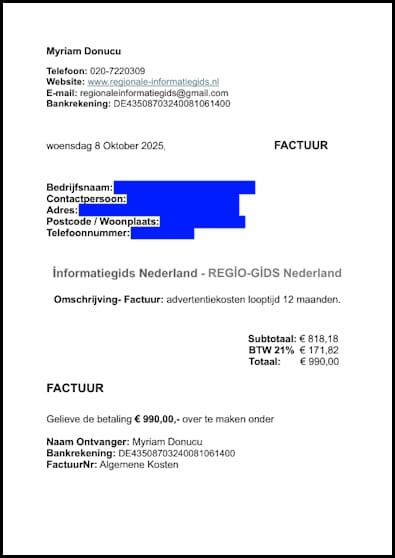 Oplichters plegen fraude door nepfacturen te sturen