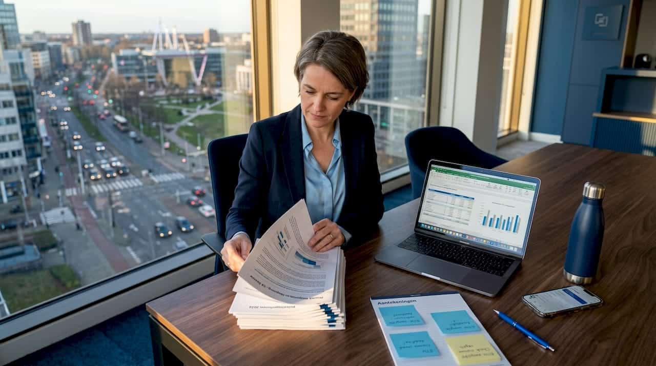 Een ondernemer verdiept zich in de nieuwste fiscale regels.