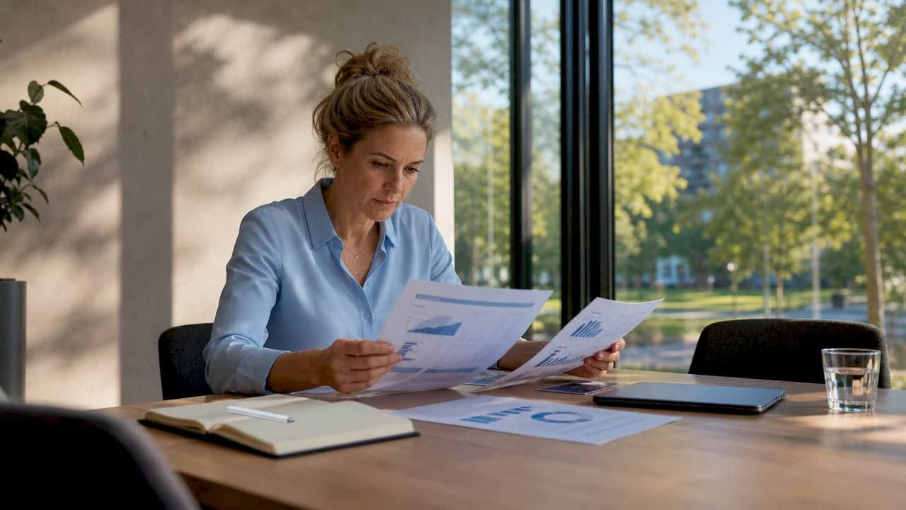HR-specialist analyseert rapporten over mobiliteit van medewerkers